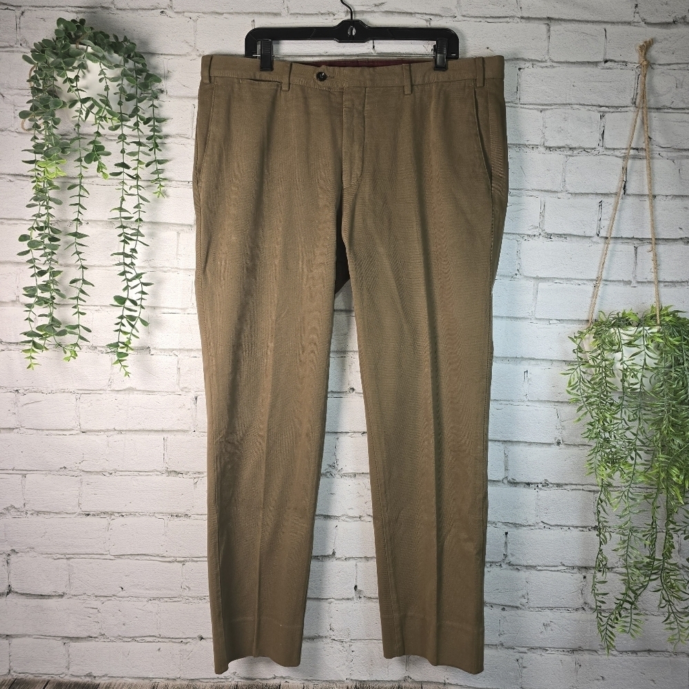 GERMANO MENS KHAKI CASUAL PANTS SLACKS TROUSERS ITALIAN MADE 52/ US 36
